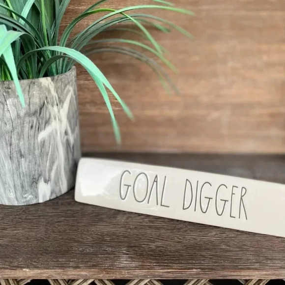 LAST ONE! NEW Rae Dunn GOAL DIGGER/GET IT GIRL - Desk Plaque & Tray Organizer - Picture 4 of 14